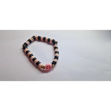 Rózsaszín-fekete smile támogatói karkötő